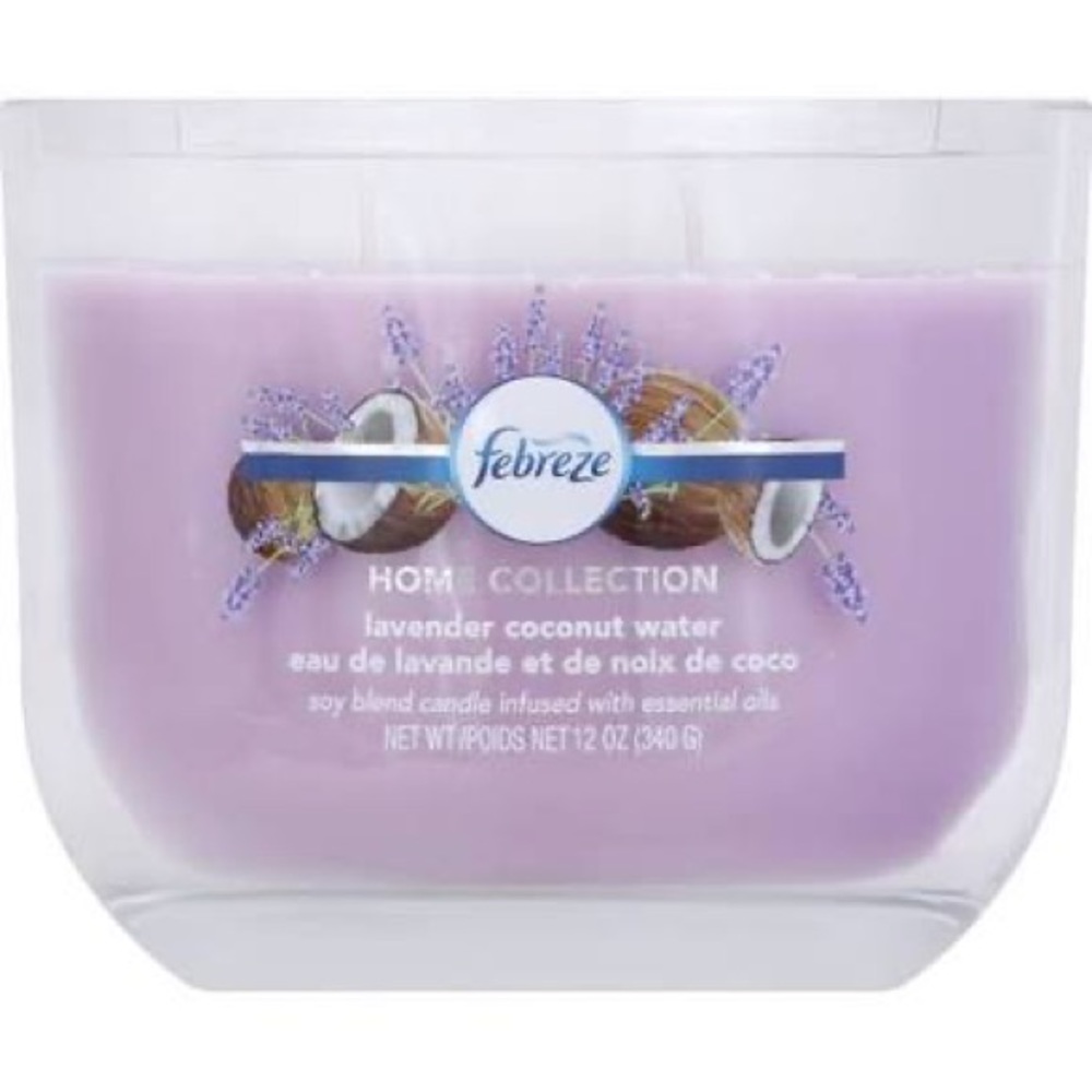 FEBREZE HOME COLLECTION SCENTED JAR CANDLE, LAVENDER COCONUT WATER, 12 OZ